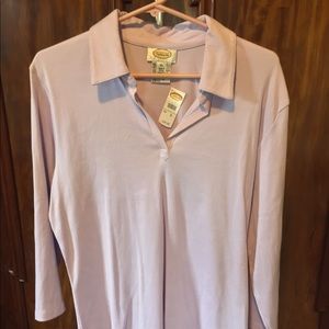 Lavender 3/4 sleeve stretchy shirt